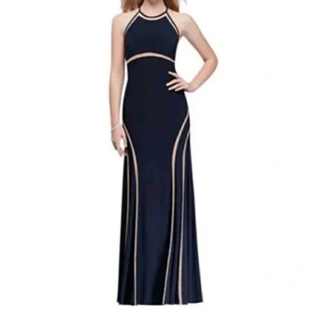 Xscape Black fit & flare prom evening party dress with mesh cutouts Size 6 - Picture 12 of 12